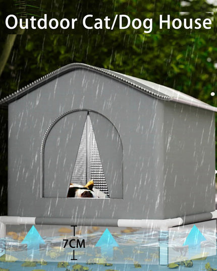 キャットハウス 防水 屋外 冬 暖かい ペット洞窟 睡眠ベッド テント 折りたたみ式 小型犬 子犬用品 ユニバーサル 四季対応