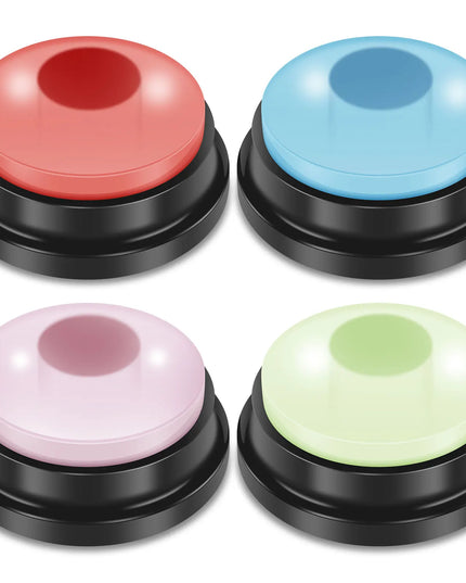 4/6Pcs Recordable Dog Training Buttons With Light Pet Interactive Dog Cat Pet Training Buzzer Talking Button Intelligence Toy
