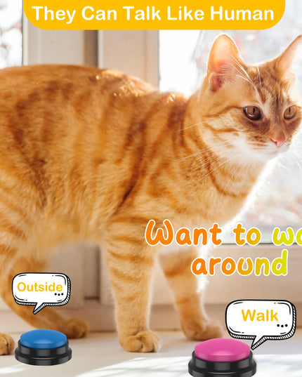 4/6Pcs Recordable Dog Training Buttons With Light Pet Interactive Dog Cat Pet Training Buzzer Talking Button Intelligence Toy