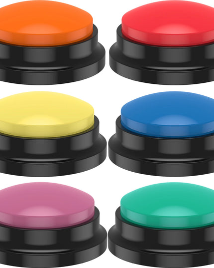 4/6Pcs Recordable Dog Training Buttons With Light Pet Interactive Dog Cat Pet Training Buzzer Talking Button Intelligence Toy