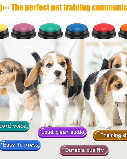 4/6Pcs Recordable Dog Training Buttons With Light Pet Interactive Dog Cat Pet Training Buzzer Talking Button Intelligence Toy