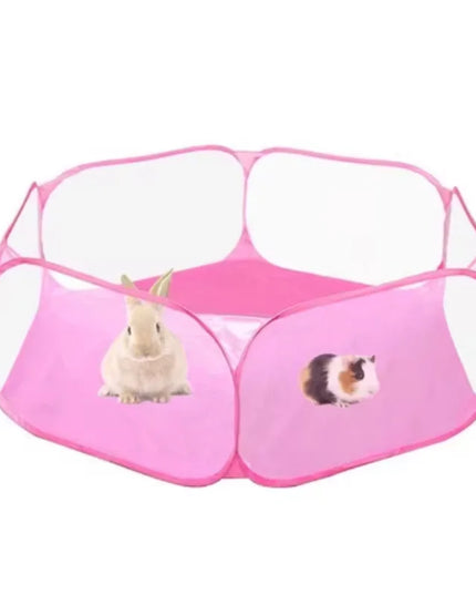 Portable Small Pet Cage Transparent Hedgehog Cage Tent Pet Playpen Open Folding Yard Fence For Dog Hamster Rabbit Guinea Pig