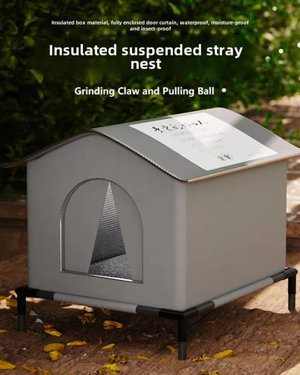 キャットハウス 防水 屋外 冬 暖かい ペット洞窟 睡眠ベッド テント 折りたたみ式 小型犬 子犬用品 ユニバーサル 四季対応