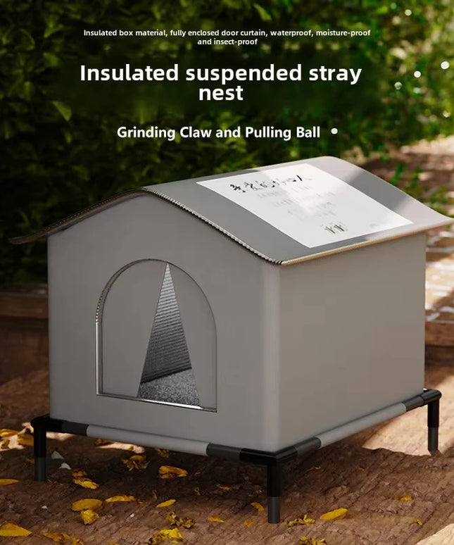 キャットハウス 防水 屋外 冬 暖かい ペット洞窟 睡眠ベッド テント 折りたたみ式 小型犬 子犬用品 ユニバーサル 四季対応