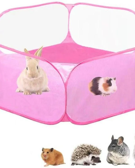 Portable Small Pet Cage Transparent Hedgehog Cage Tent Pet Playpen Open Folding Yard Fence For Dog Hamster Rabbit Guinea Pig