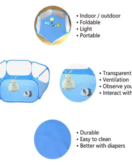 Portable Small Pet Cage Transparent Hedgehog Cage Tent Pet Playpen Open Folding Yard Fence For Dog Hamster Rabbit Guinea Pig