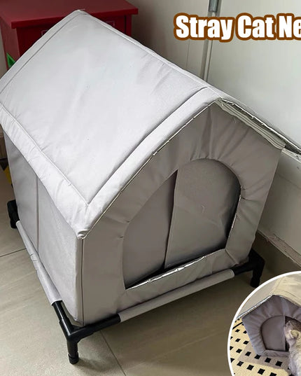 Stray Cats Shelter Winter Pet Furniture Oxford Cloth Weatherproof Cat House Stray Cat Dog Rescue Supplies Indoor And Outdoor Use