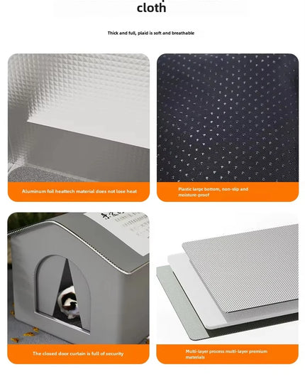 キャットハウス 防水 屋外 冬 暖かい ペット洞窟 睡眠ベッド テント 折りたたみ式 小型犬 子犬用品 ユニバーサル 四季対応