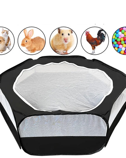Portable Small Pet Cage Transparent Hedgehog Cage Tent Pet Playpen Open Folding Yard Fence For Dog Hamster Rabbit Guinea Pig