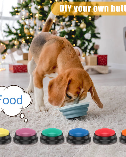 4/6Pcs Recordable Dog Training Buttons With Light Pet Interactive Dog Cat Pet Training Buzzer Talking Button Intelligence Toy