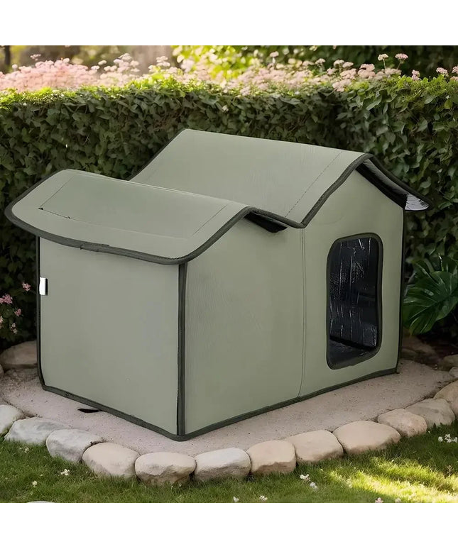 屋外用キャットハウス 取り外し可能な屋根 お手入れ簡単 ペットベッド 防水 実用的 猫の巣 猫と犬用 多機能 ユニバーサルベッド