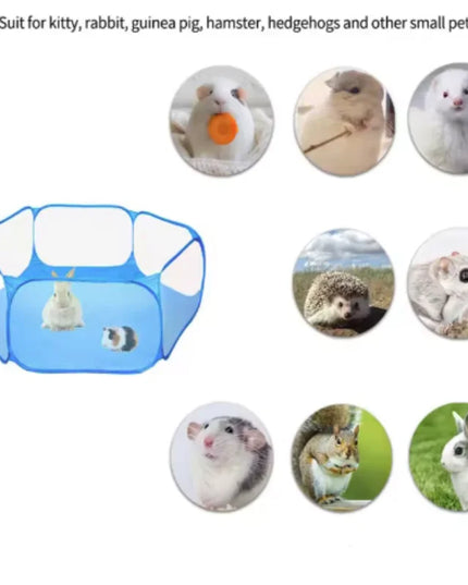 Portable Small Pet Cage Transparent Hedgehog Cage Tent Pet Playpen Open Folding Yard Fence For Dog Hamster Rabbit Guinea Pig