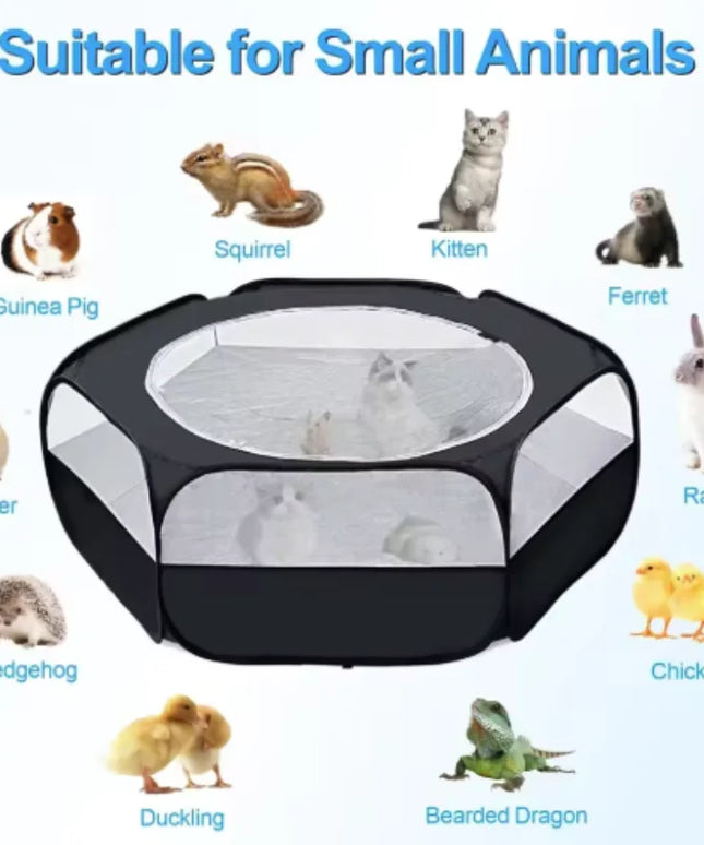 ポータブル小型ペットケージ透明ハリネズミケージテントペットプレイペンオープン折りたたみ庭フェンス犬ハムスターウサギモルモット用
