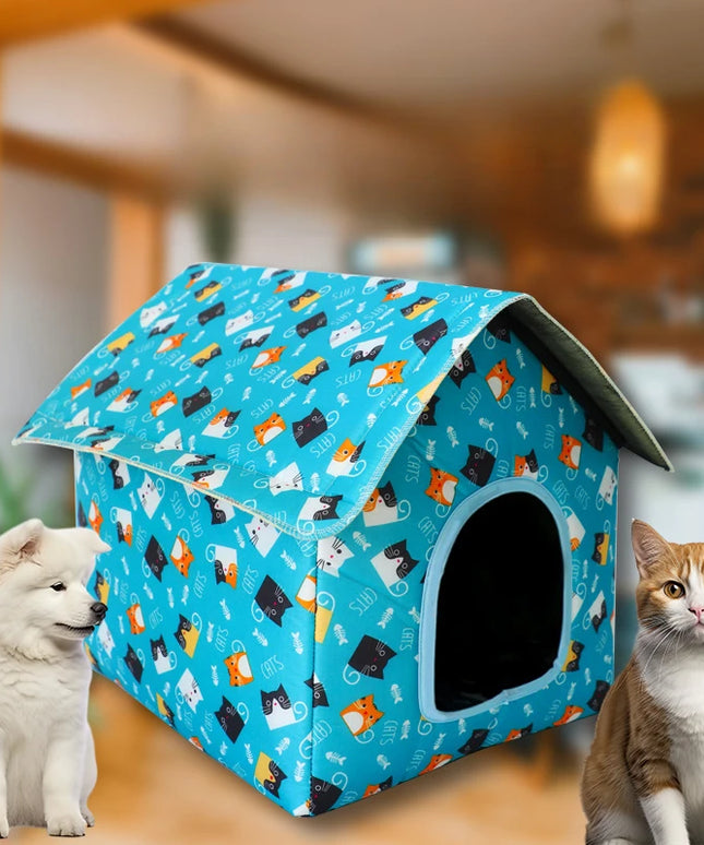 防水折りたたみ式取り外し可能ペットハウス猫犬屋外環境に最適キャットハウス猫ホームペット用品