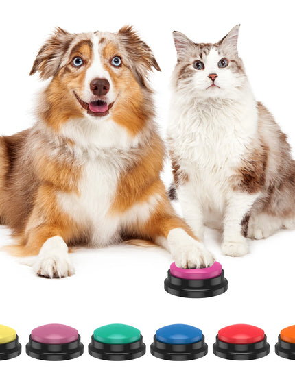 4/6Pcs Recordable Dog Training Buttons With Light Pet Interactive Dog Cat Pet Training Buzzer Talking Button Intelligence Toy
