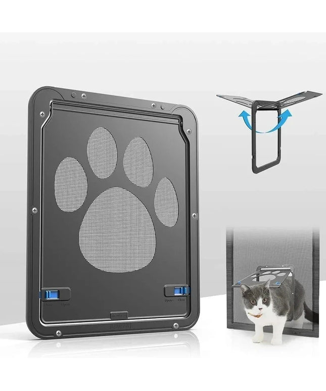 Pet Gate Cat Door Safe Lockable Magnetic Screen Outdoor Dogs Cats Window House Enter Freely Fashion Pretty Garden Easy Install