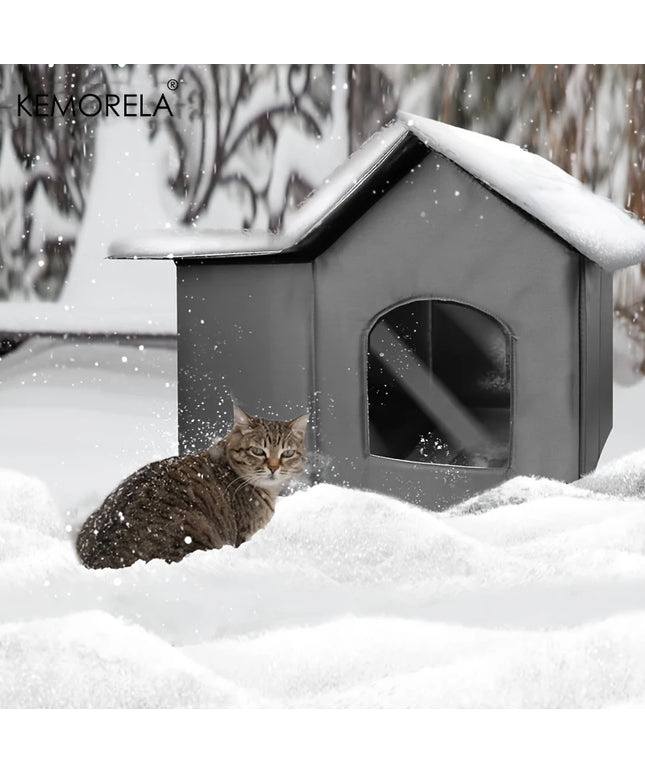 KEMORELA 野良猫用ハウス 耐候性・断熱性 子猫や子犬に最適 冬用 屋外用 猫ベッド