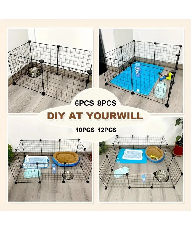 ペットフェンス DIY 鉄メッシュ 猫ケージ 犬ケージ ハムスターケージ ウサギケージ 自由に組み合わせ可能