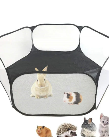 Portable Small Pet Cage Transparent Hedgehog Cage Tent Pet Playpen Open Folding Yard Fence For Dog Hamster Rabbit Guinea Pig